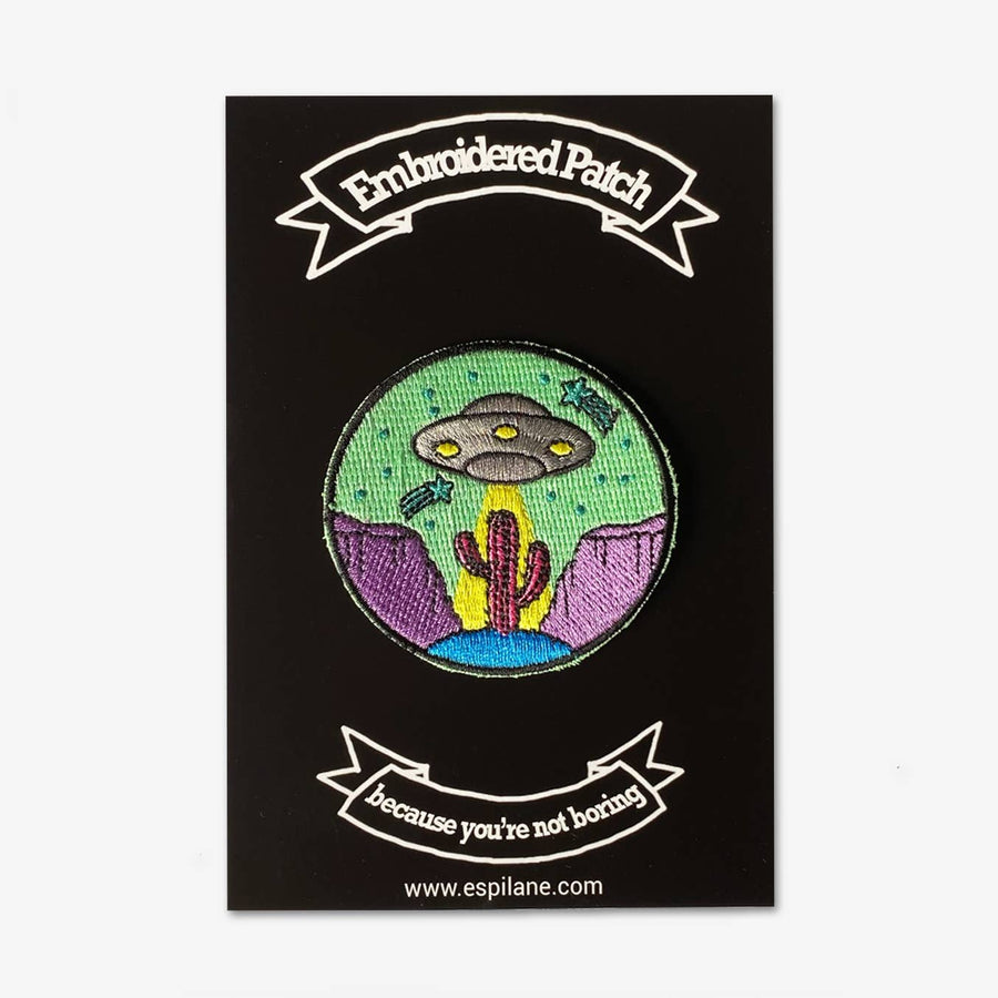 Espi Lane - Desert Mountain Cactus UFO Iron-On Patch
