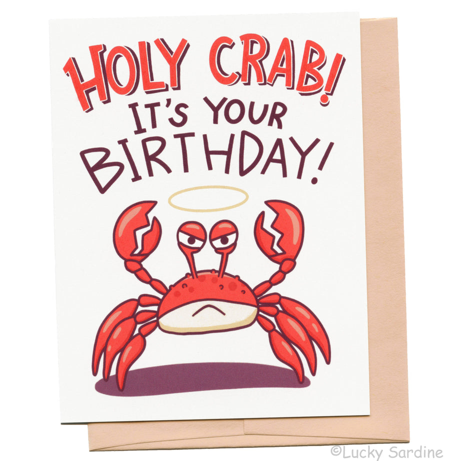 Lucky Sardine - Holy Crab Birthday Greeting Card