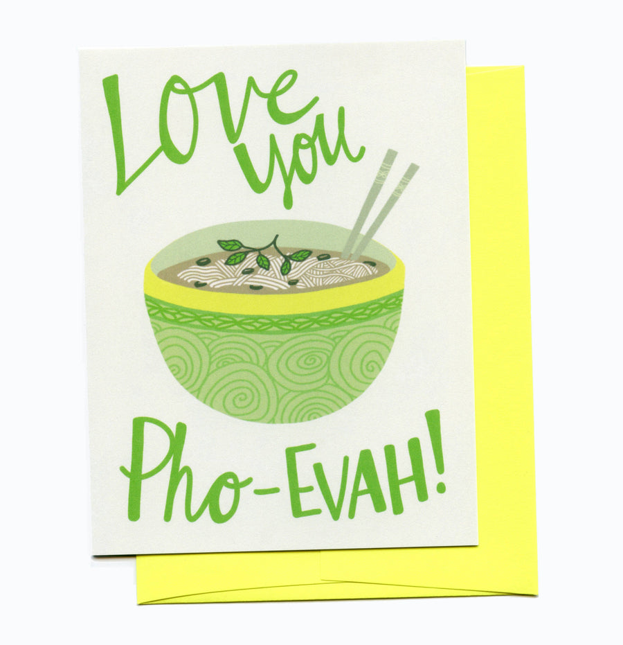 Lucky Sardine - Love You Pho Evah Greeting Card, Valentine's Day