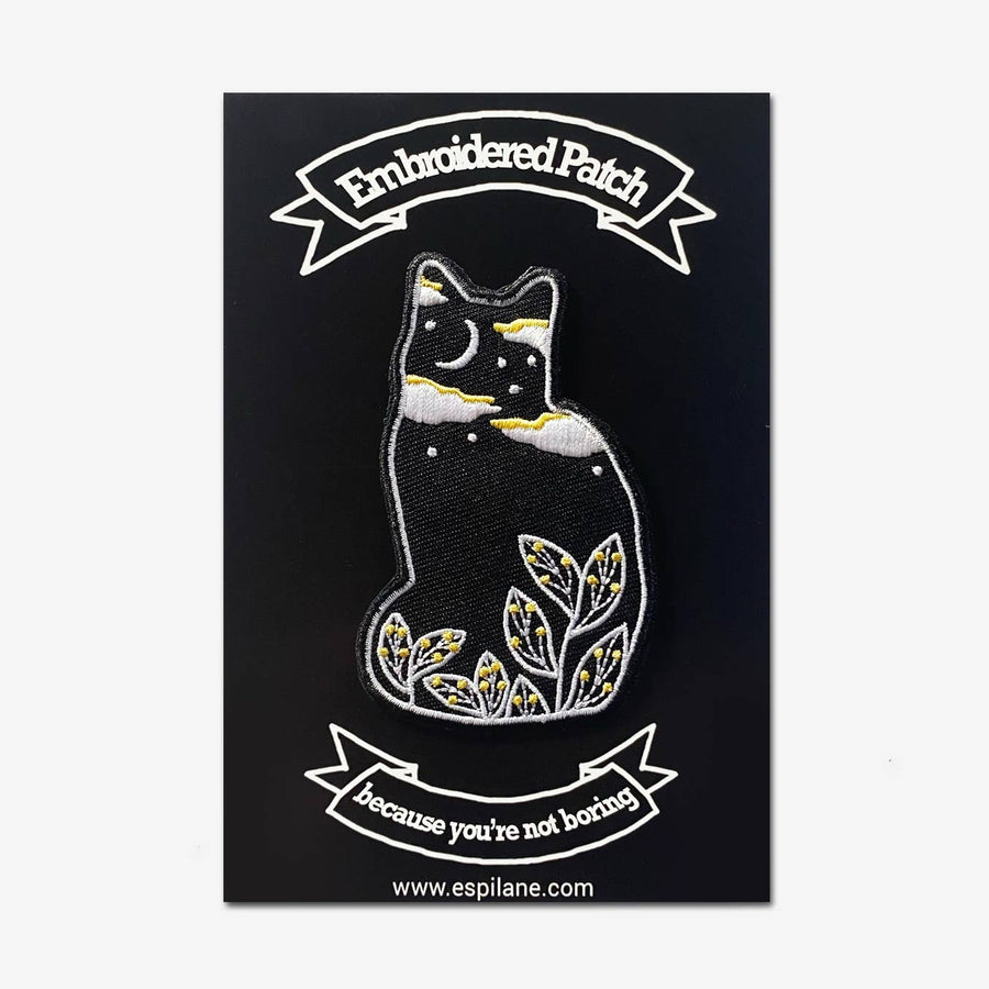Espi Lane - Botanical Cat Embroidered Iron-On Patch