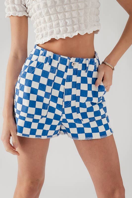 Urban Daizy - MAISIE CUT-OUT CHECKMATE SHORTS