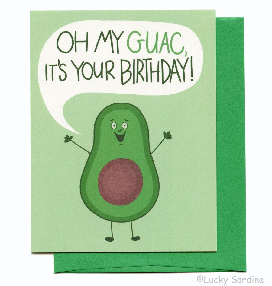 Lucky Sardine - Oh My Guac Avocado Birthday Greeting Card