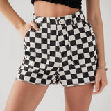 Urban Daizy - MAISIE CUT-OUT CHECKMATE SHORTS