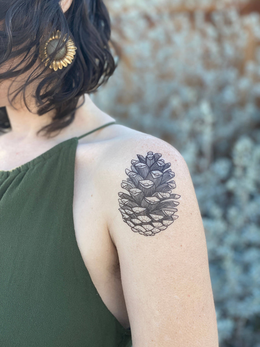 NatureTats - Pinecone Temporary Tattoo