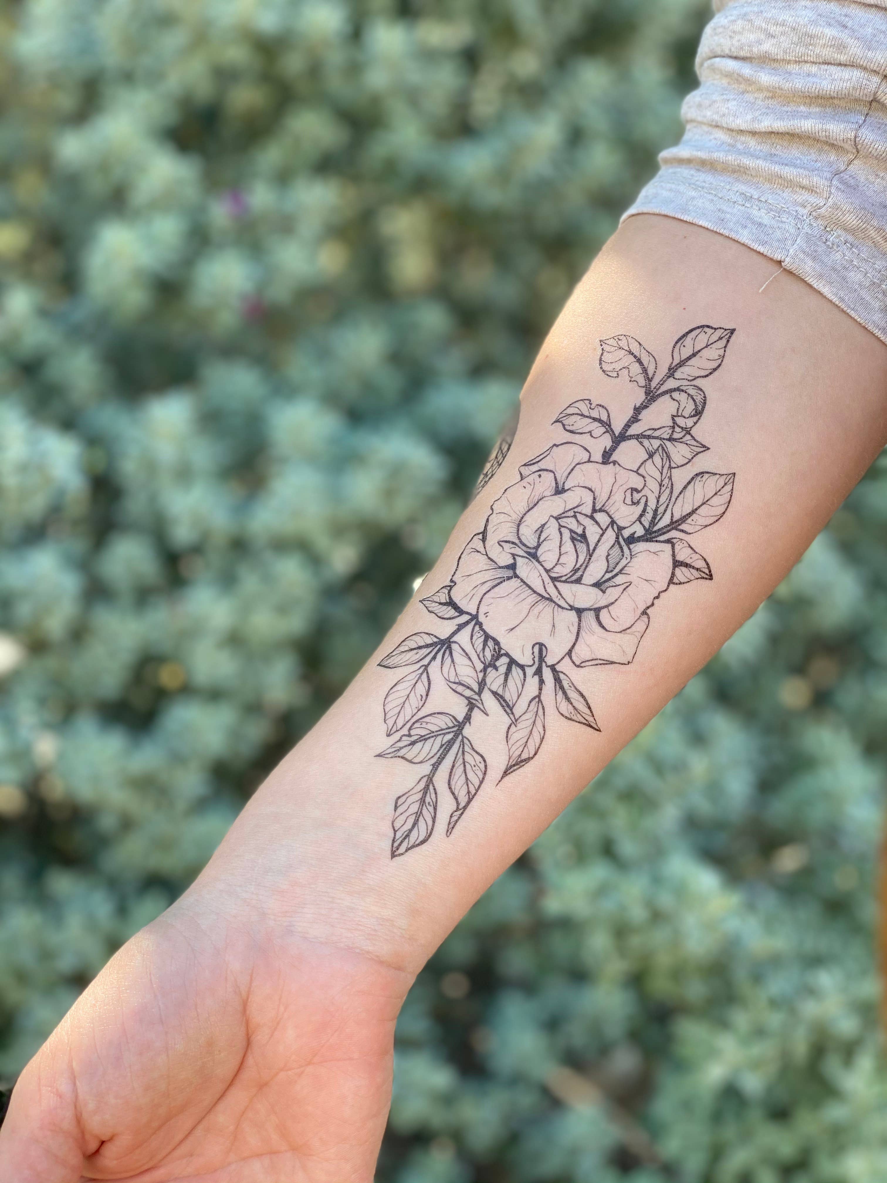 NatureTats - Rose Blossom Temporary Tattoo - Organ Mountain Outfitters