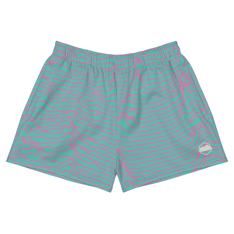 Women's Summit Shorts - Teal & Sunset Pink