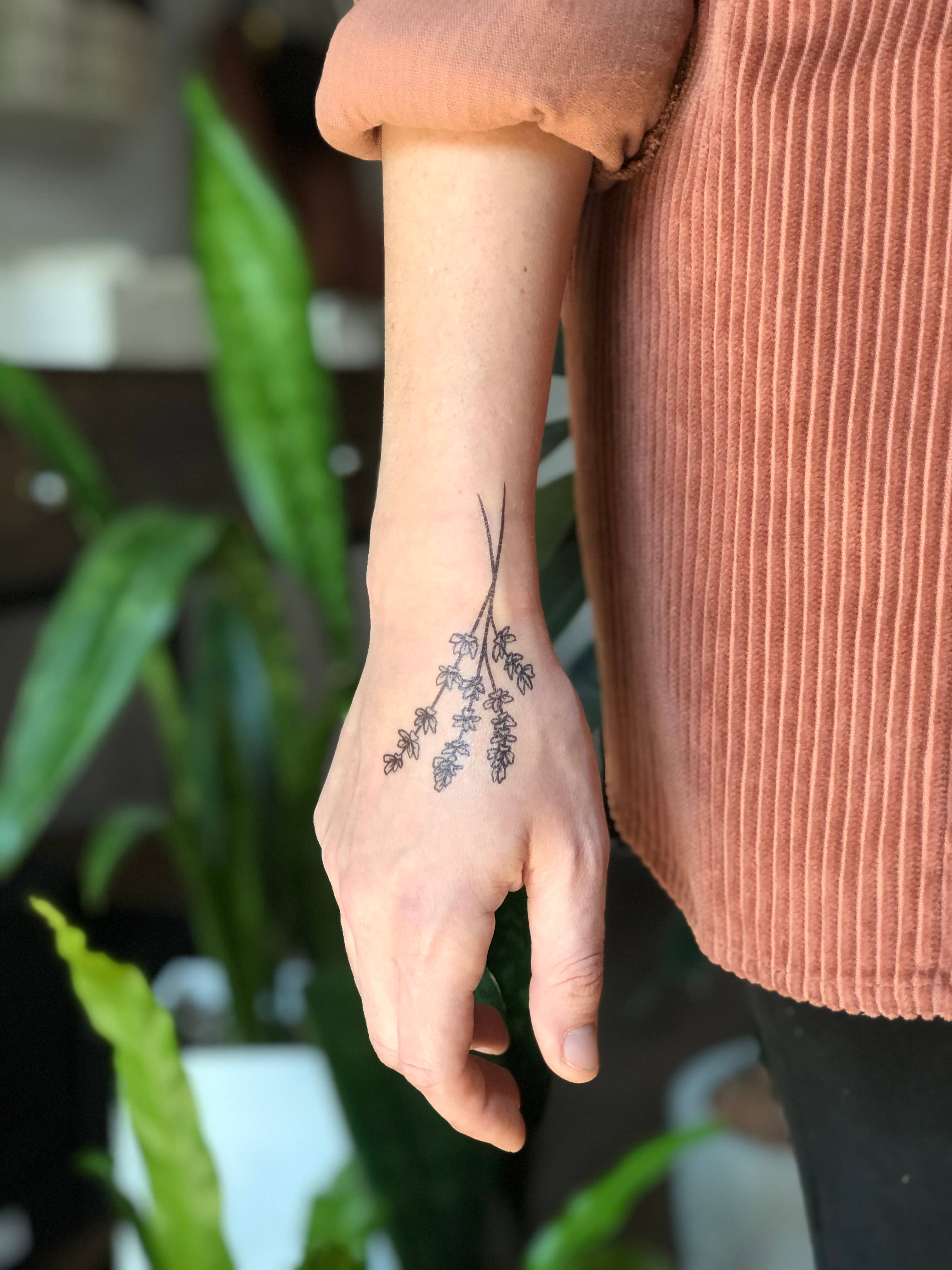 NatureTats - Lavender Twigs Temporary Tattoo - Organ Mountain Outfitters